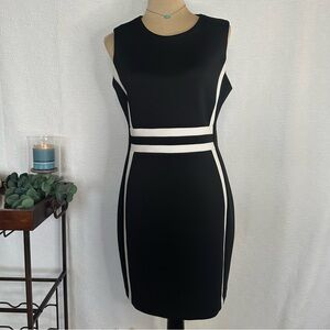 Calvin Klein Black and White Sheath Dress 14P